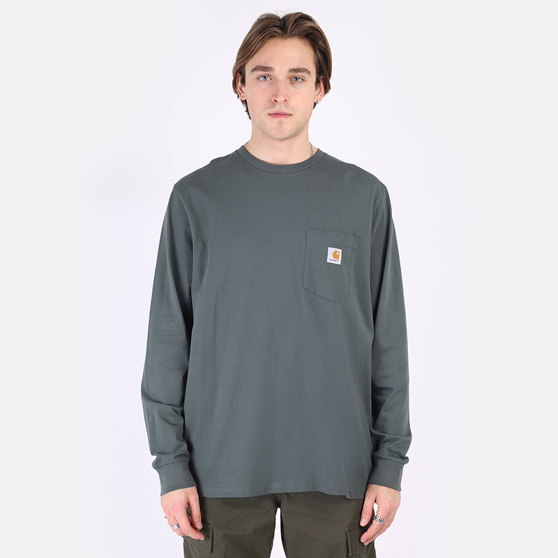 Лонгслив Carhartt WIP L/S Pocket T-Shirt (I022094-hemlock green)  - цена, описание, фото 3